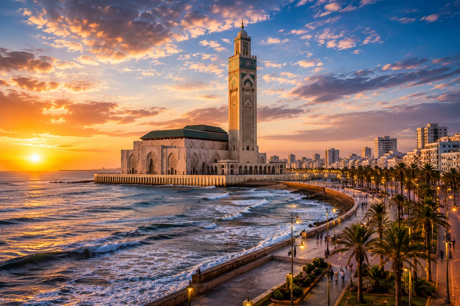 La corniche d'Aïn Diab et l'Atlantique à Casablanca