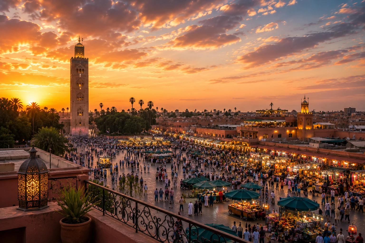 La médina de Marrakech et ses remparts ocre