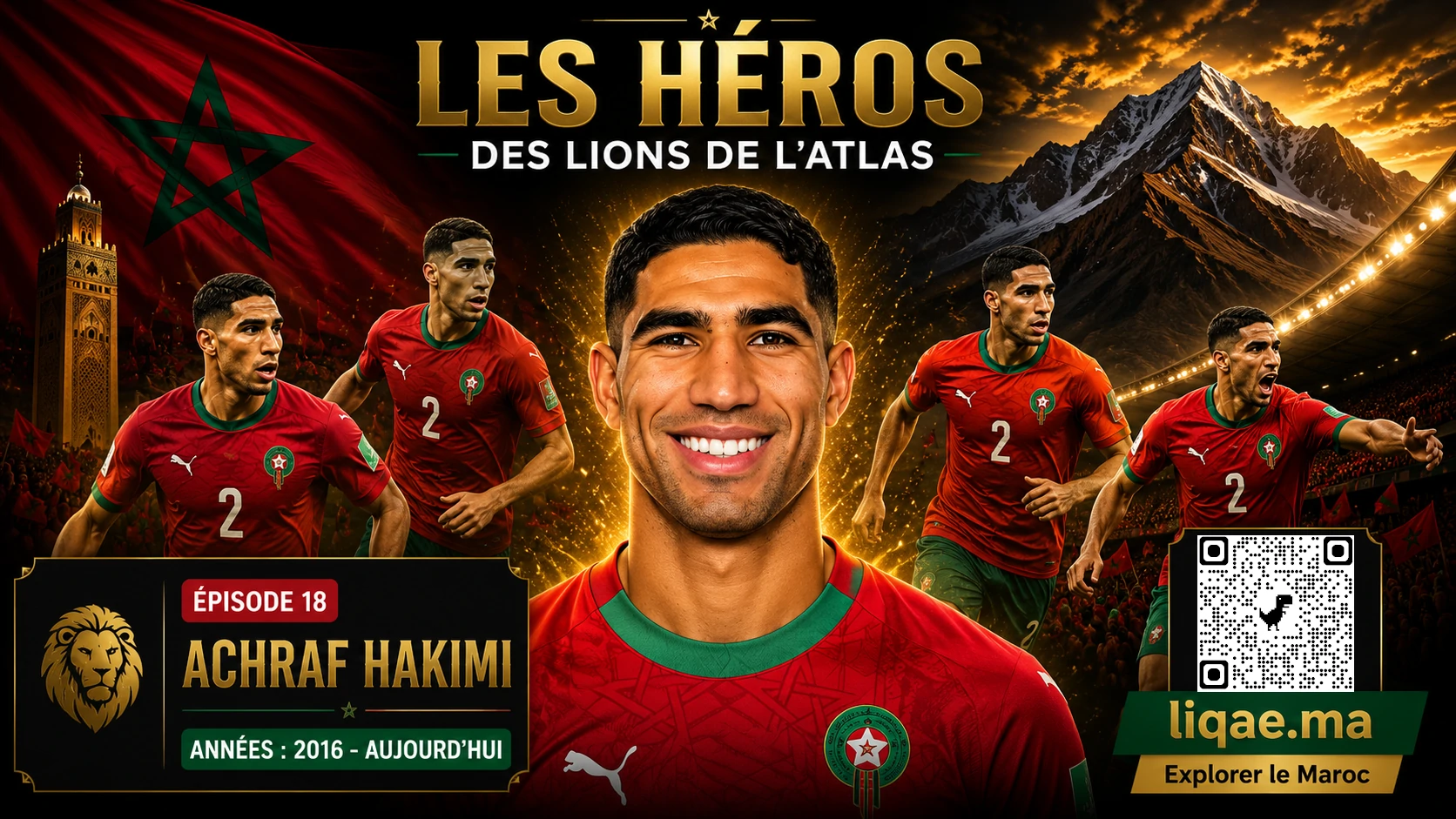 Achraf Hakimi avec le maillot du Maroc
