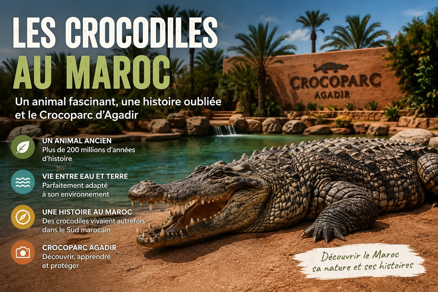 Crocodiles au Crocoparc d'Agadir